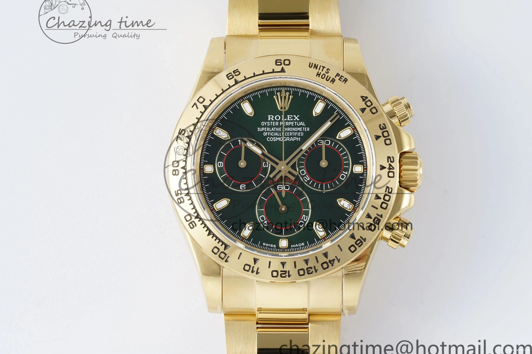 0502 Daytona 116508 QF 1:1 Best Edition Green Dial on YG Bracelet SA4130 V ComfortFit 1761
